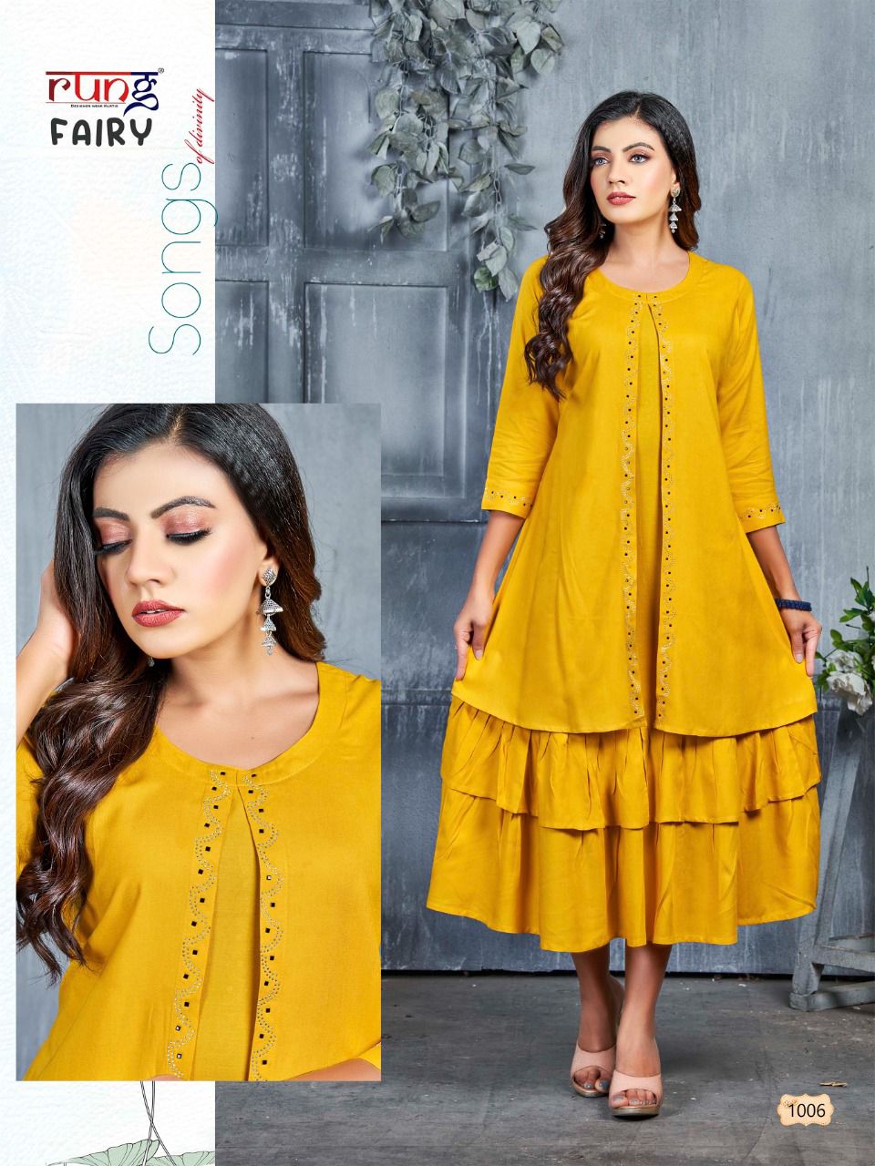 Rung Fairy Fancy Stylish Party Wear Designer Heavy Rayon Latest Kurtis Collection
